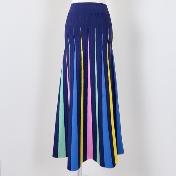 Dresses & Skirts - Anthropologie Maeve rainbow pleated contrast skirt aline full circle